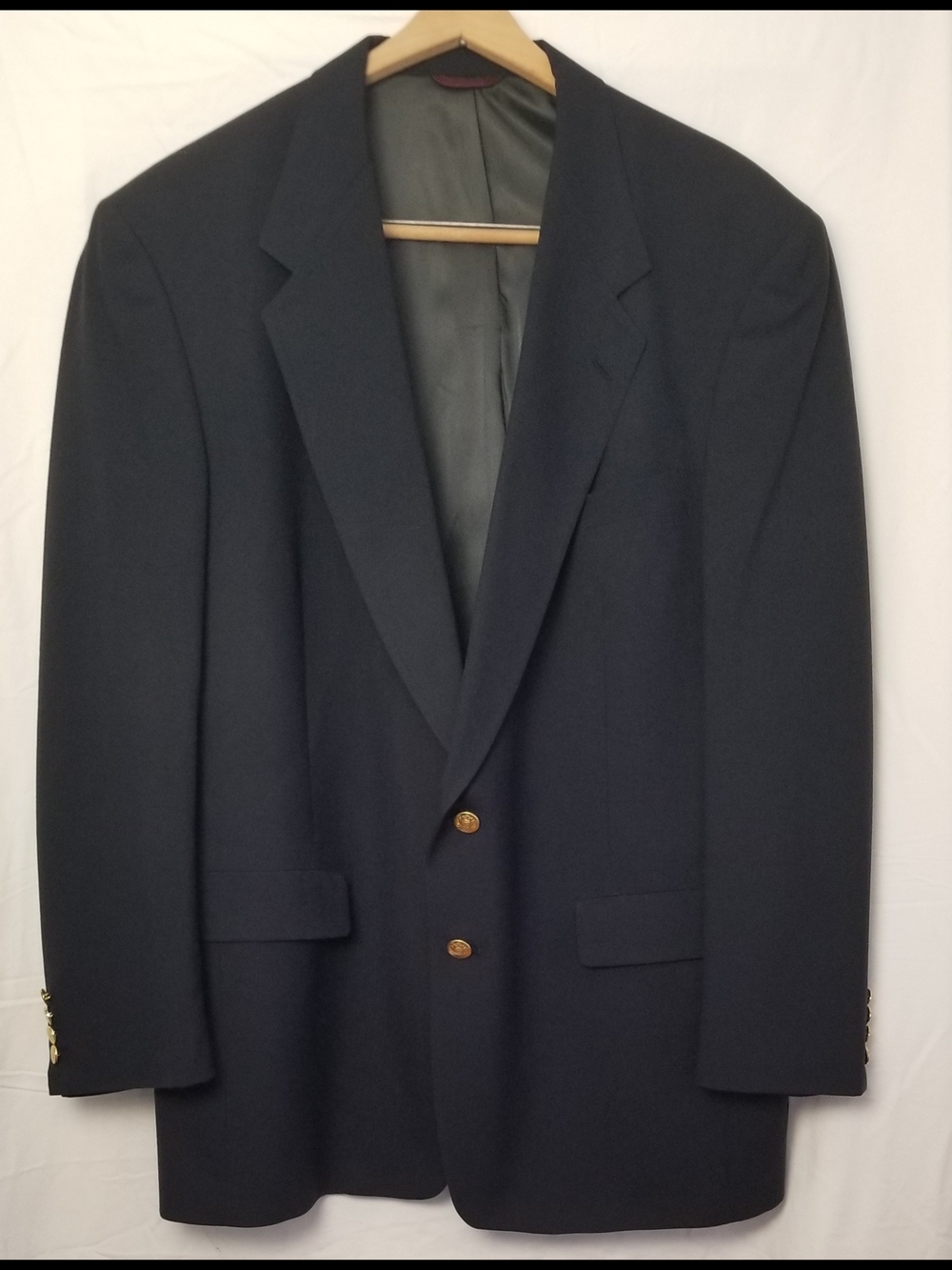 Hart Schaffner Marx Navy Blazer with Gold Buttons 46L